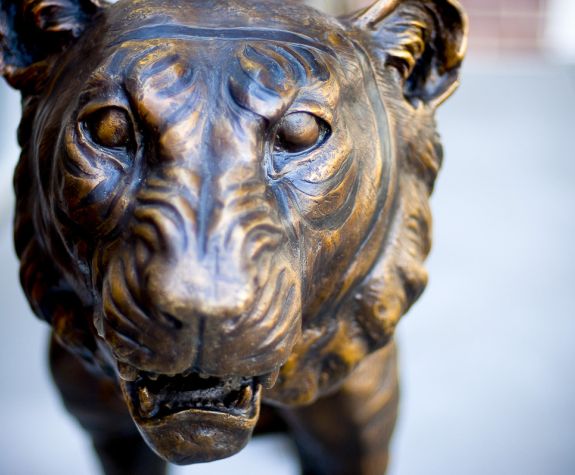Bronze tiger statue