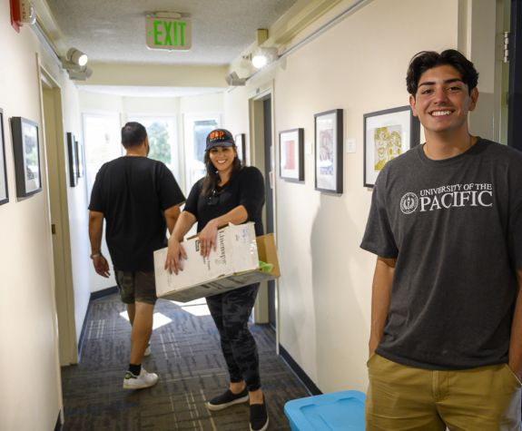 student standing in hallway