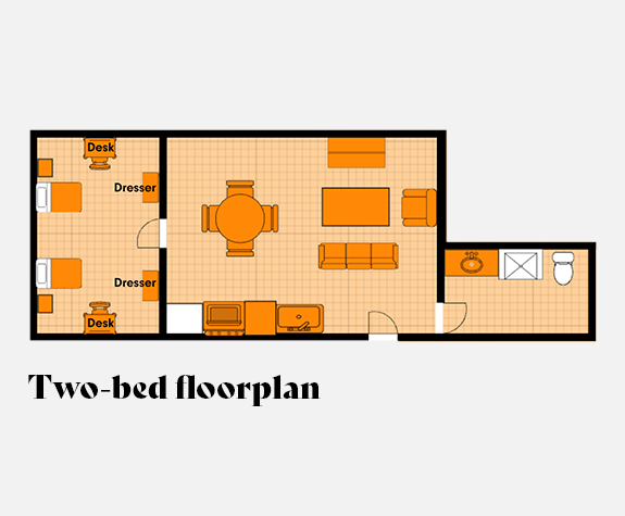 Manor hall one-bedroom floorplan