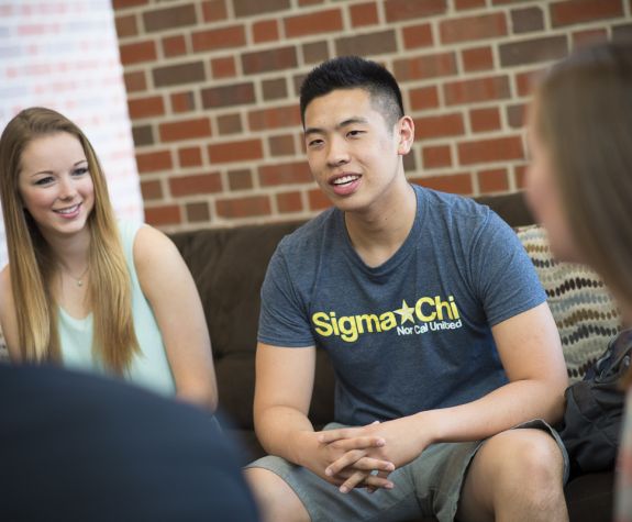 students in student center
