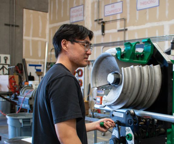 Student in engineering lab