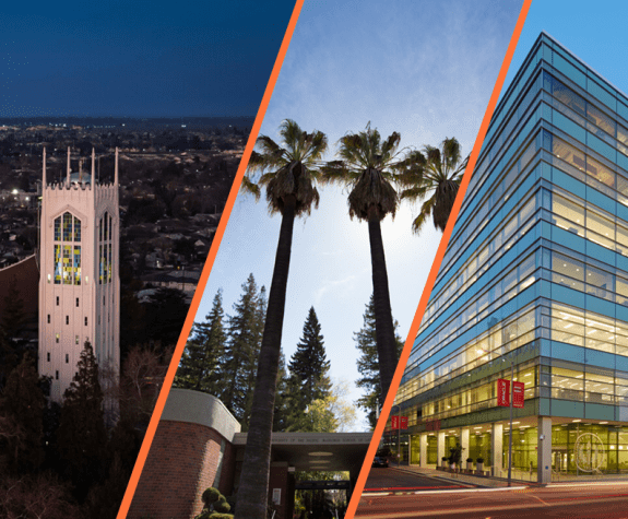 an image showing photos of Pacific's three campuses
