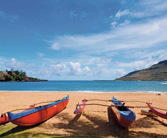 kayaks on beach