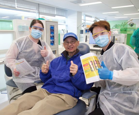smiling older man in clinic