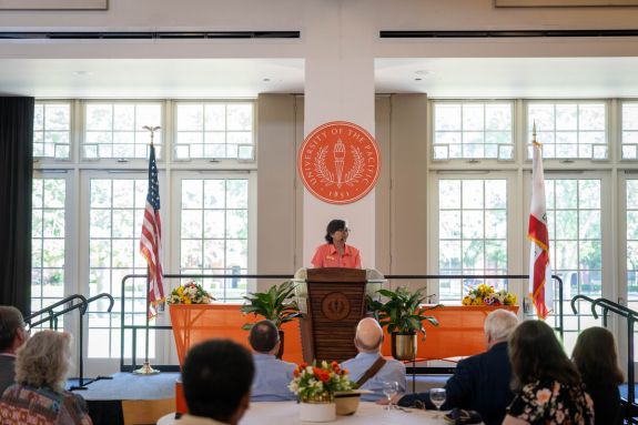 faculty seated attending the event