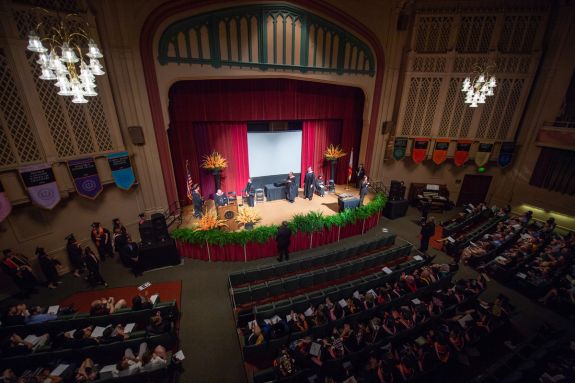 Conservatory Diploma & Hooding in Faye Spanos aerial shot