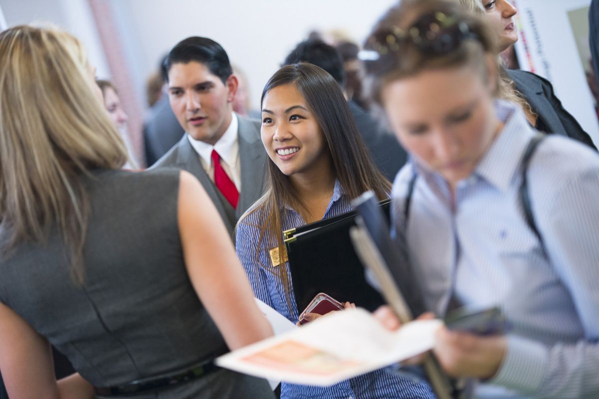 Student in business setting