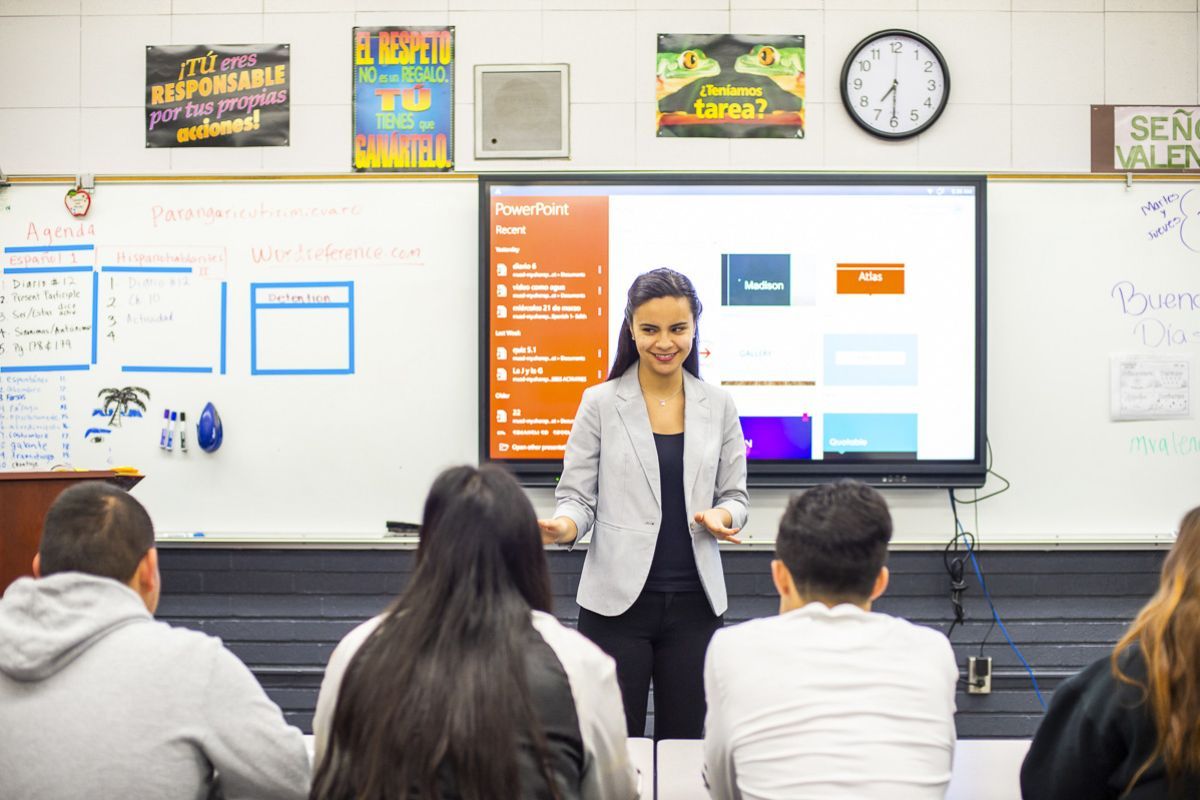 student teaching in a local classroom