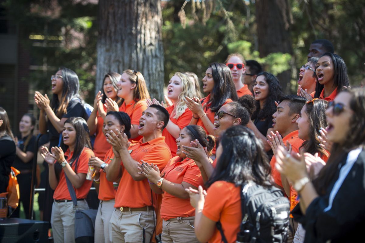 Students cheering