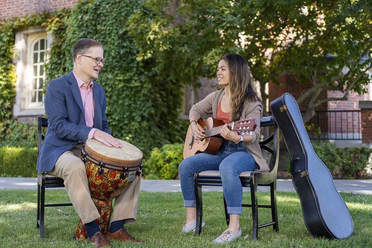 Music Therapy student with Prof. Waldon