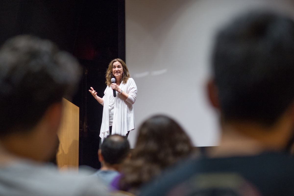 Rosa Beltrán lectures at University of the Pacific