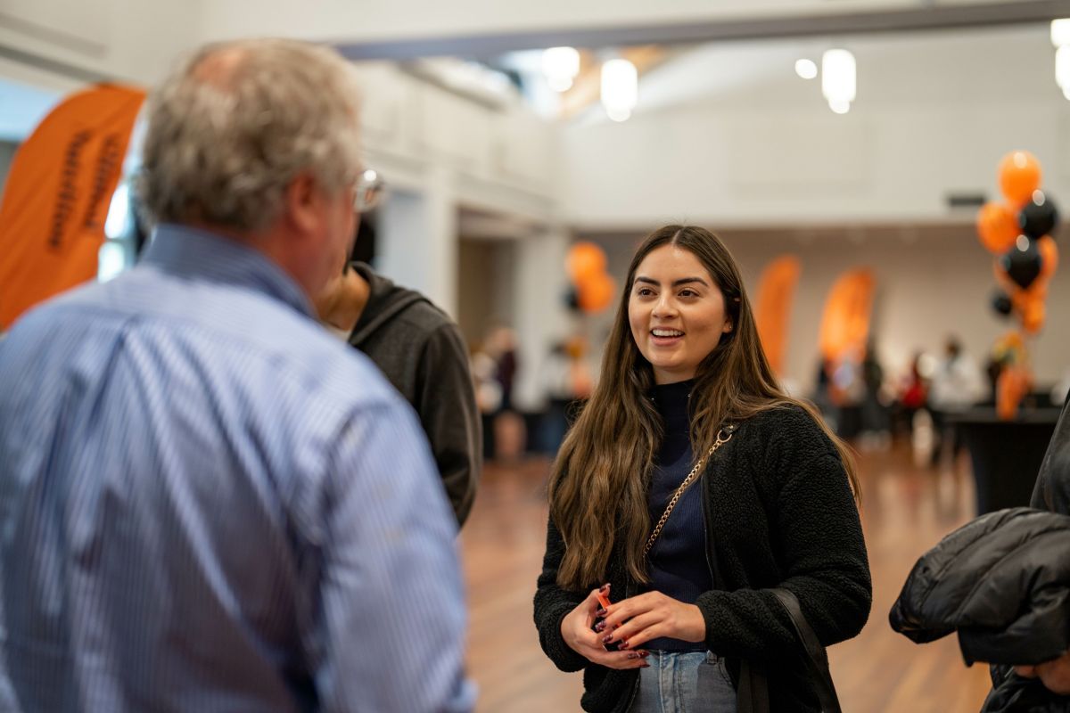 Student attends Pacific's Grad Expo to explore our 40+ graduate and professional programs.