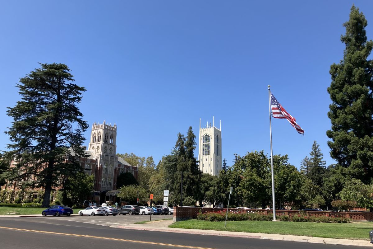 flagpole at pacific with the conservatory in the background