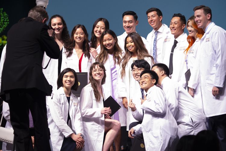 students at White Coat Ceremony