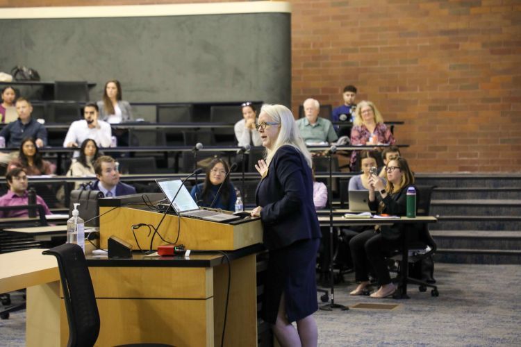 Melissa Brown lecturing