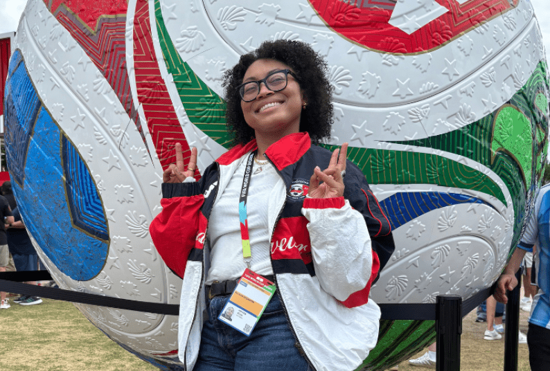 Ifla Hayes ’19 poses at the World Cup