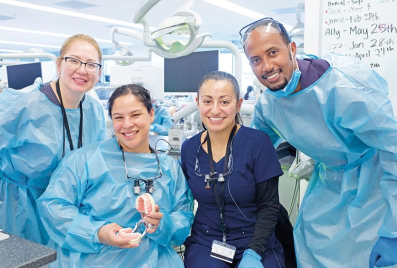 four people in the main clinic