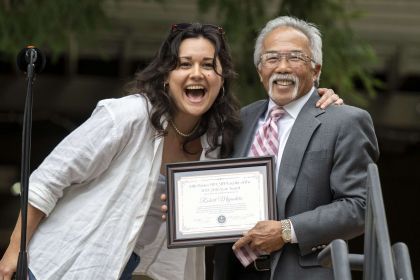 professor with student.