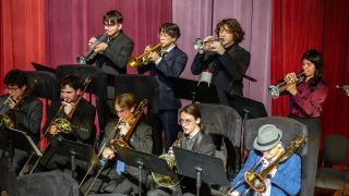 Students playing in the Pacific Jazz Ensemble