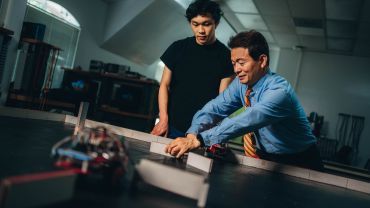 working on racing robot