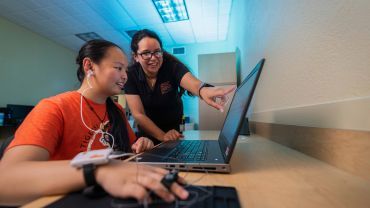 Professor Khatami with student