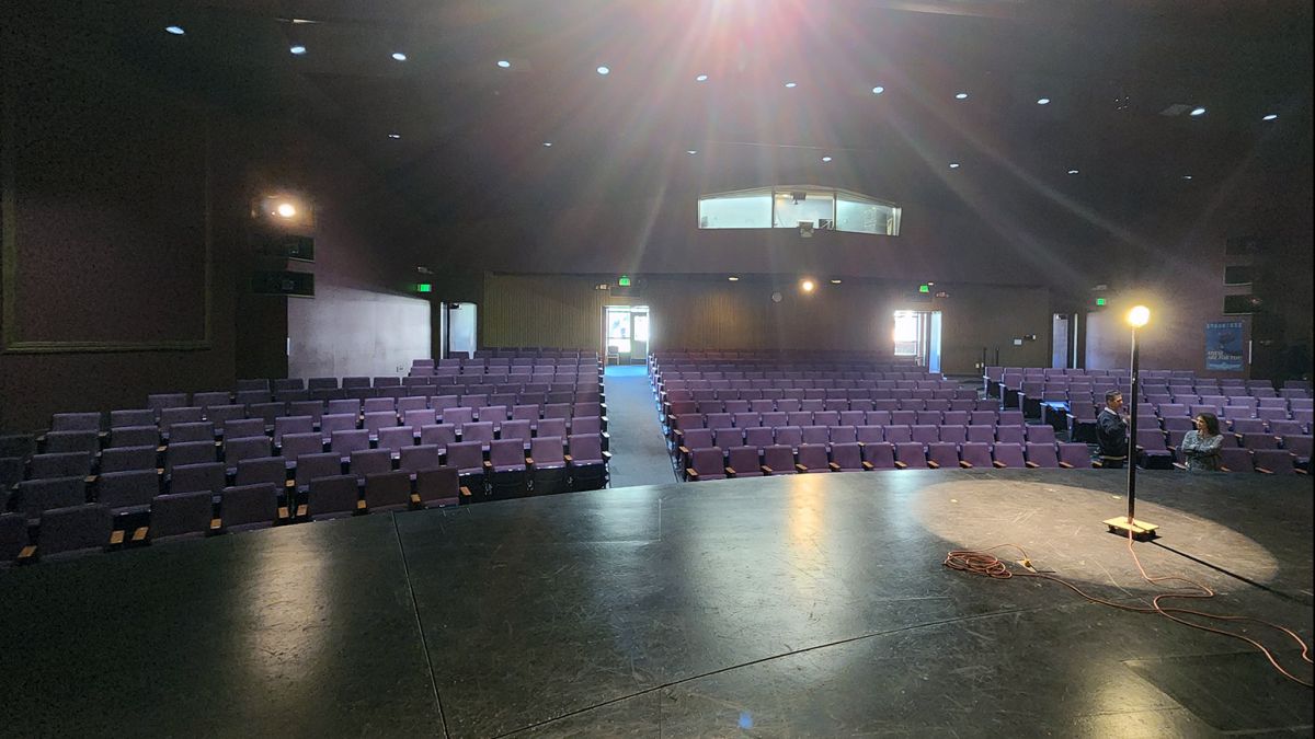 Stage and seating at Long Theatre, University of the Pacific